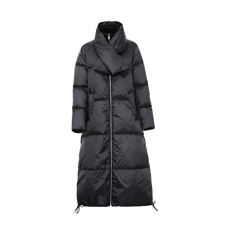 ladies long warm coat / down jacket with undetachable hood.