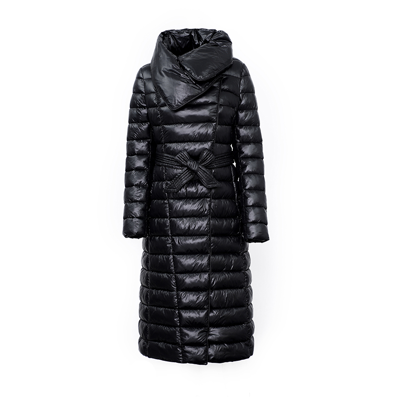 Ladies\' long warm coat /down jacket with undetachable hood