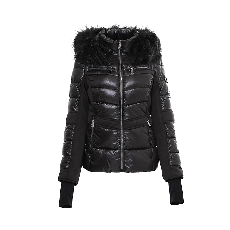 Ladies' warm coat with Removable hood