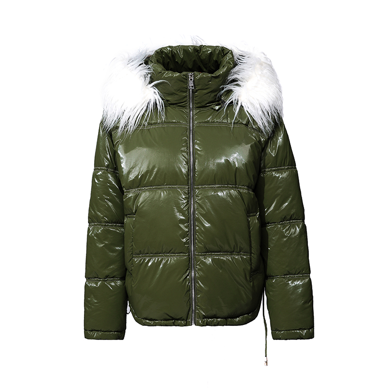 Ladies' puff Warm Coat with removable hood padded jacket